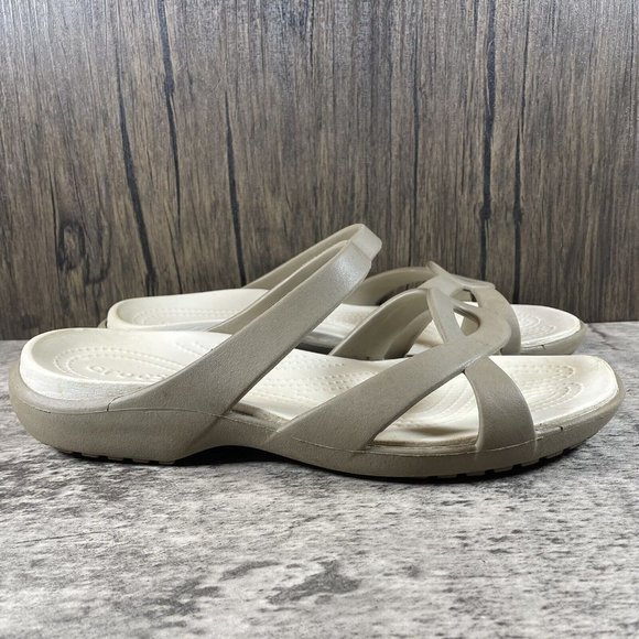 Crocs Meleen Twist Women’s Size 11 Slide Sandals Beige/Tan - Picture 4 of 9